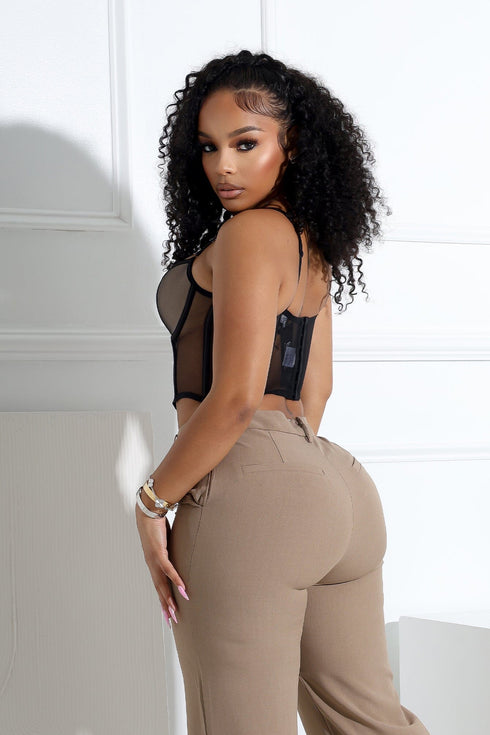 Delicate Love Mesh Boned Bustier